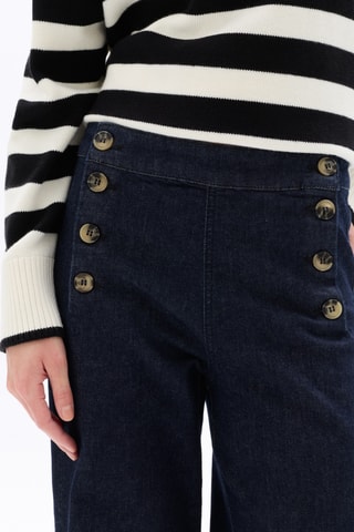 Jeans Wide Legs met Hoge Taille - Donkerblauw