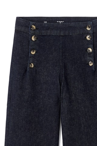 Jeans Wide Legs met Hoge Taille - Donkerblauw