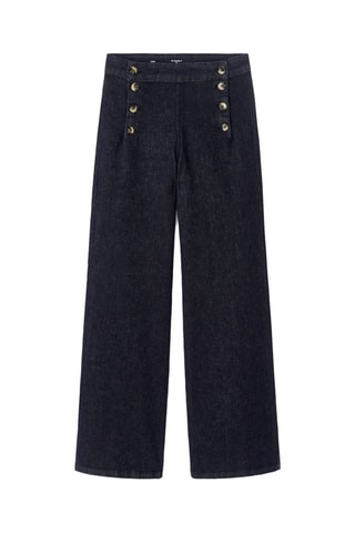 Jeans Wide Legs met Hoge Taille - Donkerblauw