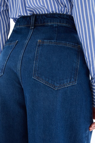 Jeans Wide Legs met Hoge Taille - Marineblauw