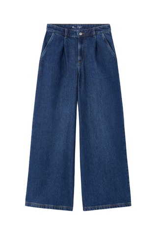 Jeans Wide Legs met Hoge Taille - Marineblauw