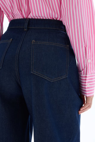 Jeans Wide Legs met Hoge Taille - Donkerblauw