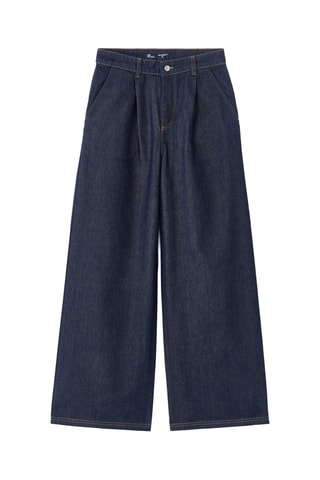 Jeans Wide Legs met Hoge Taille - Donkerblauw