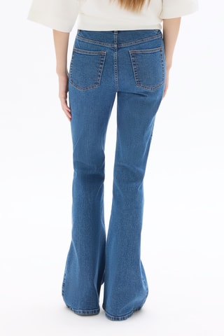 Jeans Hoge Taille Flare Cut - Kobaltblauw