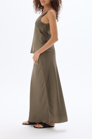 Lange Rok Hoge Taille - Kaki