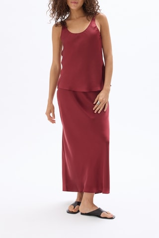 Lange Rok Hoge Taille - Bordeauxrood
