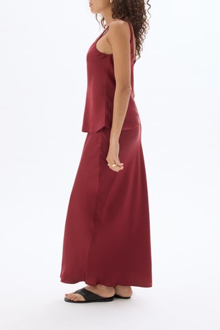 Lange Rok Hoge Taille - Bordeauxrood