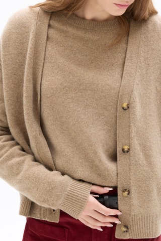 Lamswollen Vest - Gemêleerd Beige