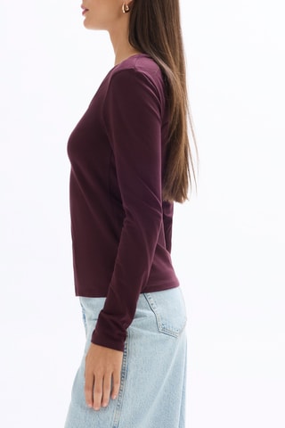 T-shirt Slim Fit - Bordeauxrood