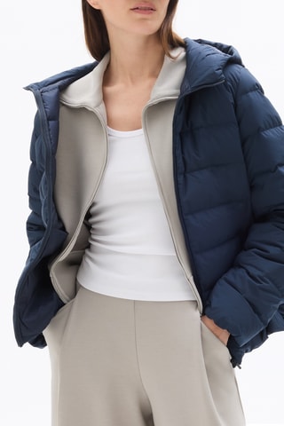 Gewatteerde Jas met Capuchon - Marineblauw