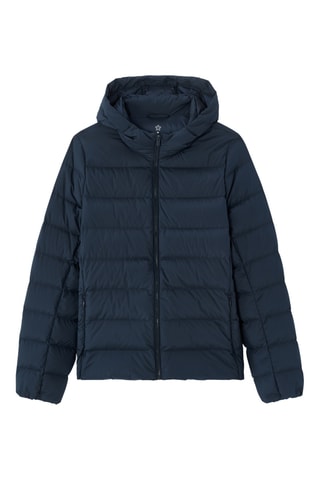 Gewatteerde Jas met Capuchon - Marineblauw