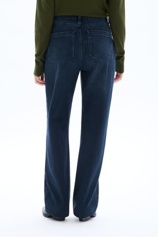 Jeans Hoge Taille Straight Cut - Marineblauw