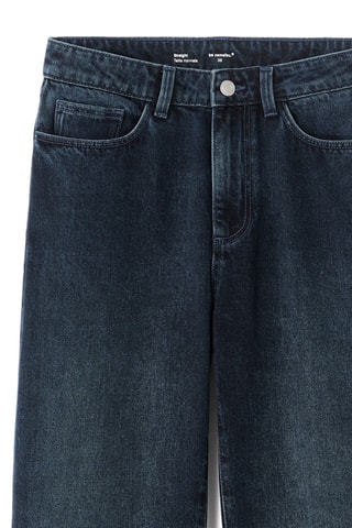 Jeans Hoge Taille Straight Cut - Marineblauw
