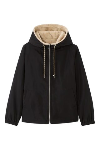 Dubbelzijdig Jasje met Capuchon - Zwart en Beige