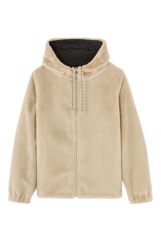 Dubbelzijdig Jasje met Capuchon - Zwart en Beige