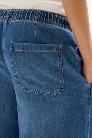 Jeans Wide Legs met Hoge Taille - Marineblauw