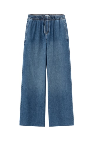 Jeans Wide Legs met Hoge Taille - Marineblauw