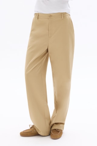Broek Straight Hoge Taille - Beige