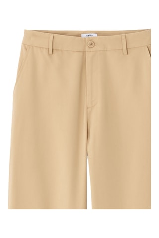 Broek Straight Hoge Taille - Beige