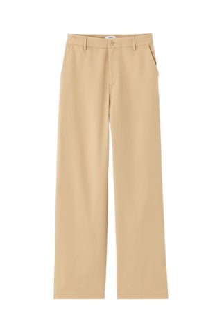 Broek Straight Hoge Taille - Beige