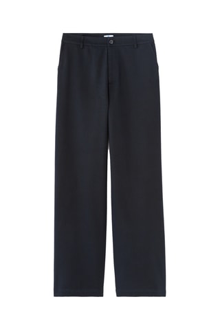 Broek Straight Hoge Taille - Marineblauw