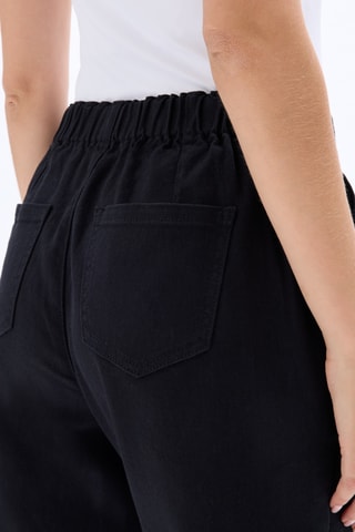 Chino Slim Fit Hoge Taille - Zwart