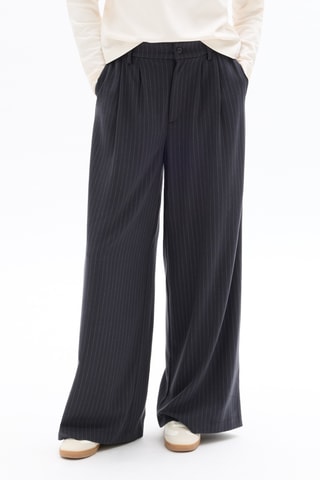 Broek Wide Legs Hoge Taille - Antraciet