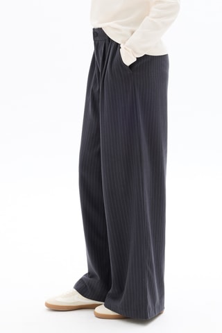 Broek Wide Legs Hoge Taille - Antraciet