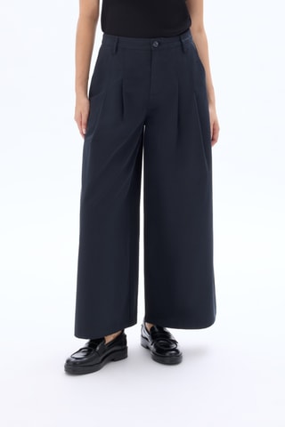 Broek Wide Legs Hoge Taille - Zwart