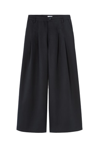 Broek Wide Legs Hoge Taille - Zwart