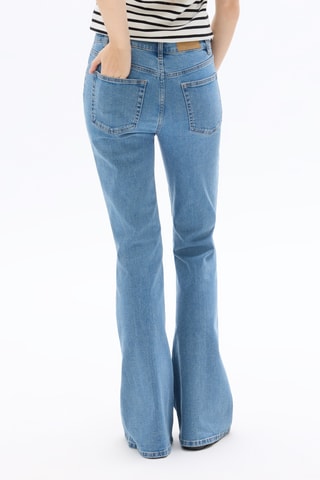 Jeans Hoge Taille Flare Cut - Hemelsblauw