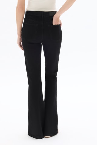 Jeans Hoge Taille Flare Cut - Zwart