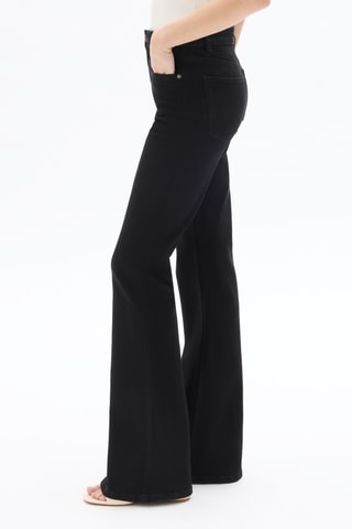 Jeans Hoge Taille Flare Cut - Zwart