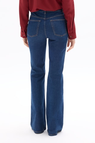 Jeans Hoge Taille Flare Cut - Petrolblauw