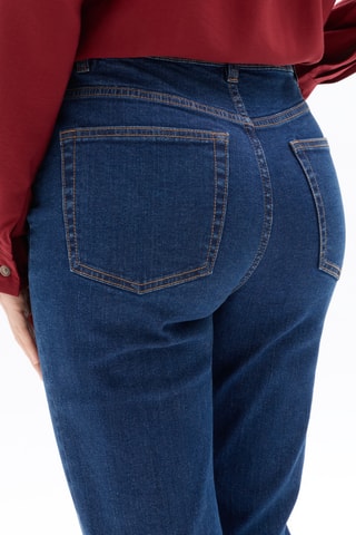 Jeans Hoge Taille Flare Cut - Petrolblauw