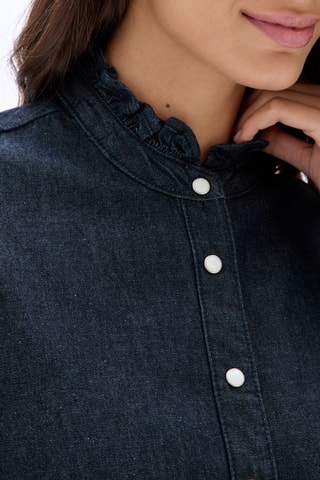 Spijkerblouse straight fit- Marineblauw