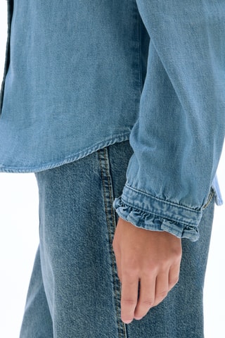 Spijkerblouse straight fit- Hemelsblauw