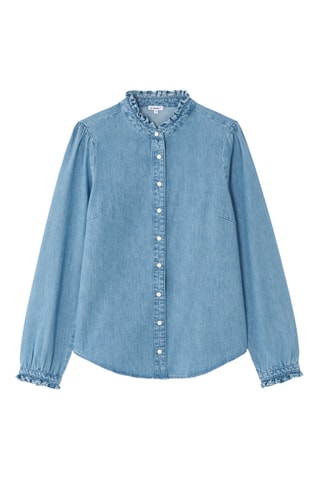 Spijkerblouse straight fit- Hemelsblauw