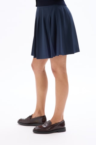 Plissérok met Hoge Taille- Marineblauw