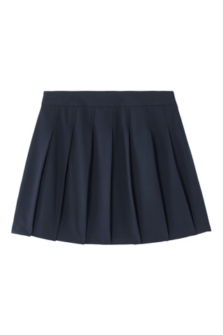 Plissérok met Hoge Taille- Marineblauw