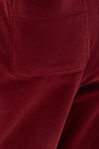Velours Broek Hoge Taille Wide Legs - Bordeauxrood