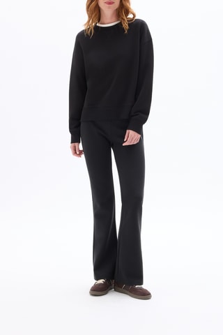Broek Flare Cut Hoge Taille - Zwart