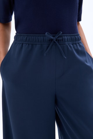 Broek Wide Legs - Marineblauw
