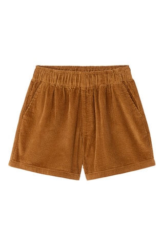 Velours Short Straight Hoge Taille - Camel