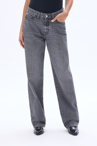Jeans Hoge Taille Straight Cut - Donkergrijs