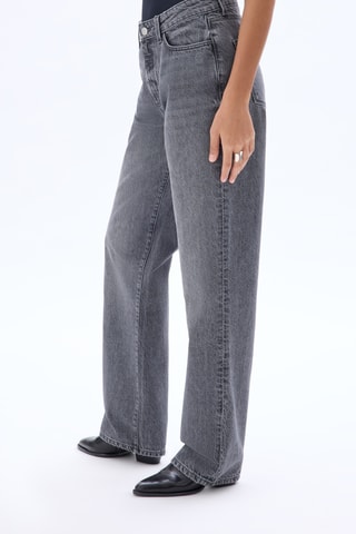 Jeans Hoge Taille Straight Cut - Donkergrijs