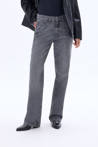 Jeans Hoge Taille Straight Cut - Donkergrijs