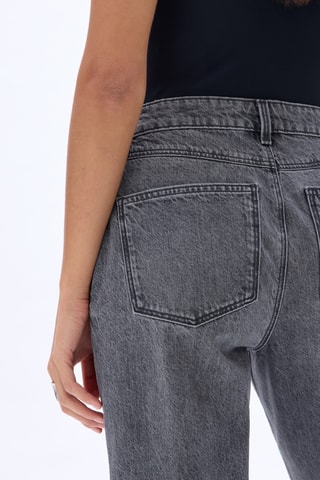 Jeans Hoge Taille Straight Cut - Donkergrijs