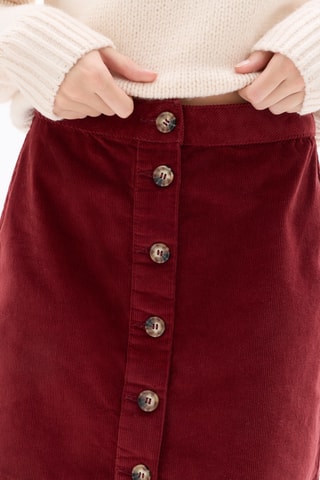 Velours Minirok Hoge Taille - Bordeauxrood