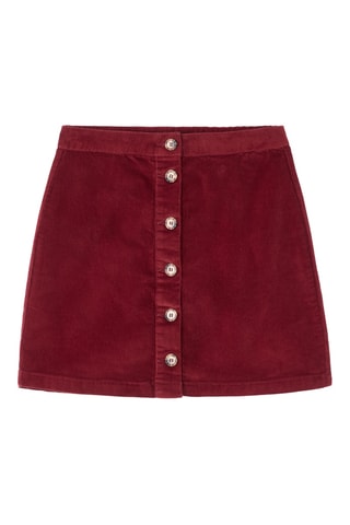 Velours Minirok Hoge Taille - Bordeauxrood